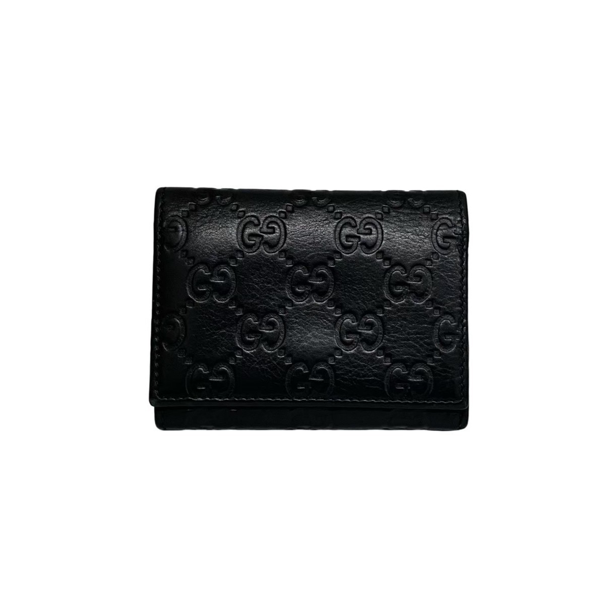 美品 レア 保存箱付 GUCCI グッチ シマ GG ロゴ レザー 本革 コイン
