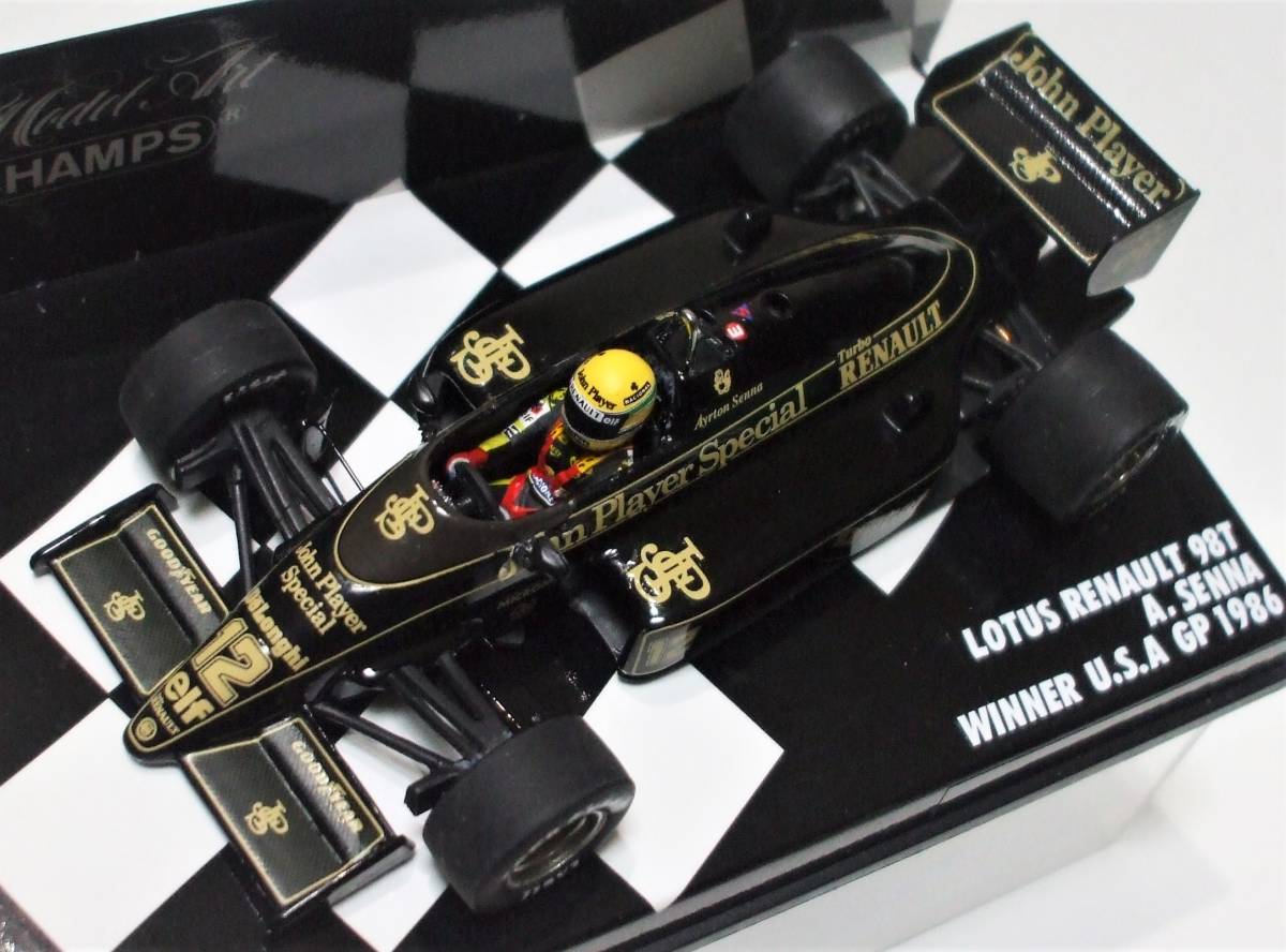 JPS★ロータス ルノー 98T セナ USA GP フィギュア改 タイヤ.ホイール交換★PMA 1/43 9