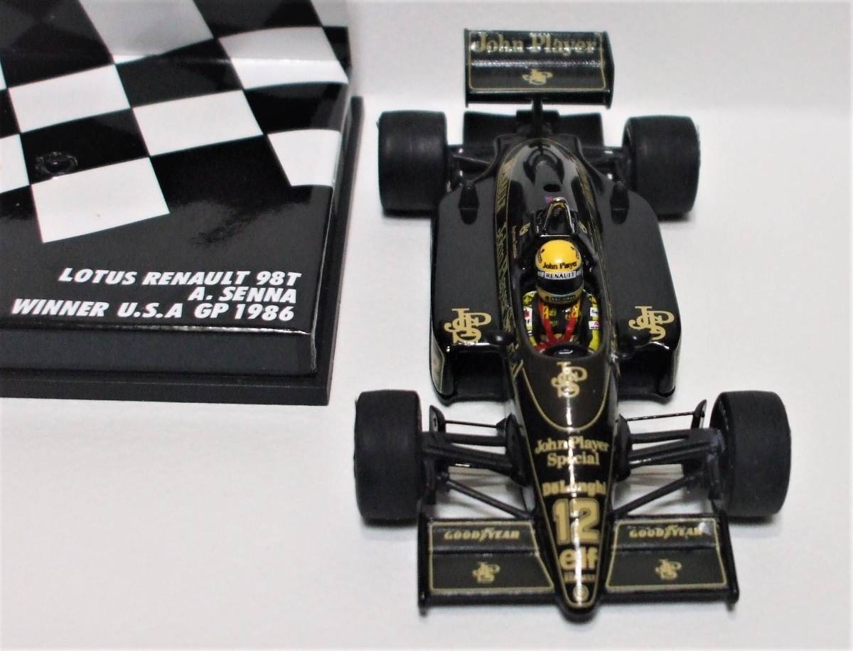 JPS★ロータス ルノー 98T セナ USA GP フィギュア改 タイヤ.ホイール交換★PMA 1/43 6