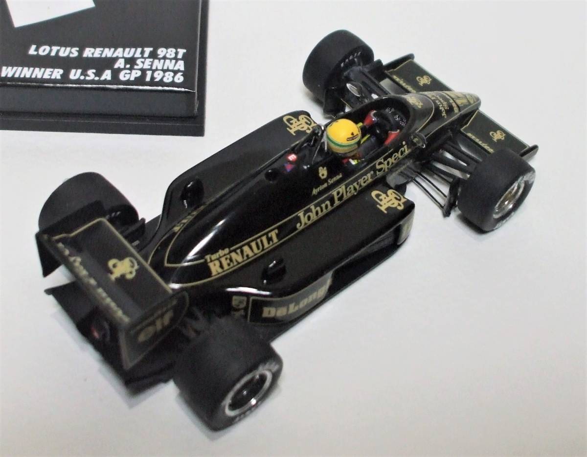 JPS★ロータス ルノー 98T セナ USA GP フィギュア改 タイヤ.ホイール交換★PMA 1/43 7