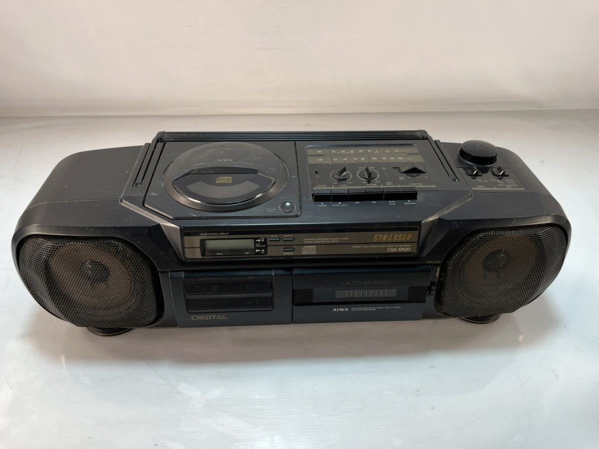 ★AIWA アイワ CSDーXR20 CDラジカセ テープ 音楽再生機器 ブラック 中古品 通電確認済み ラジオ 管理F118_画像2