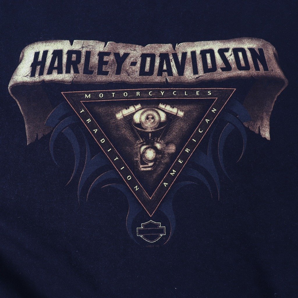 ハーレーダビッドソン USA製 Tシャツ XL 半袖 黒 両面プリント 大きいサイズ HARLEY DAVIDSON メンズ レディース 古着 中古 st373_画像3