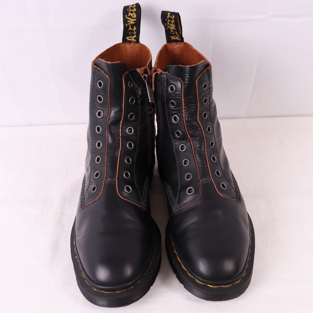 ドクターマーチン UK7/25.5cm-26.0cm/8ホール 1460LL レースレス サイドジップ ブーツ LACELESS dr.martens 中古 古着 dh3934_画像2