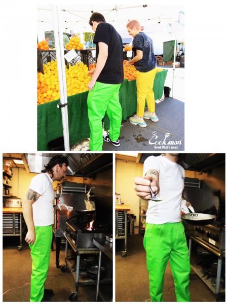 送料0 【COOKMAN】クックマン Chef Pants シェフパンツ Melon メロン light Green 231-21821 -L 男女兼用 イージーパンツ コックパンツ_画像7