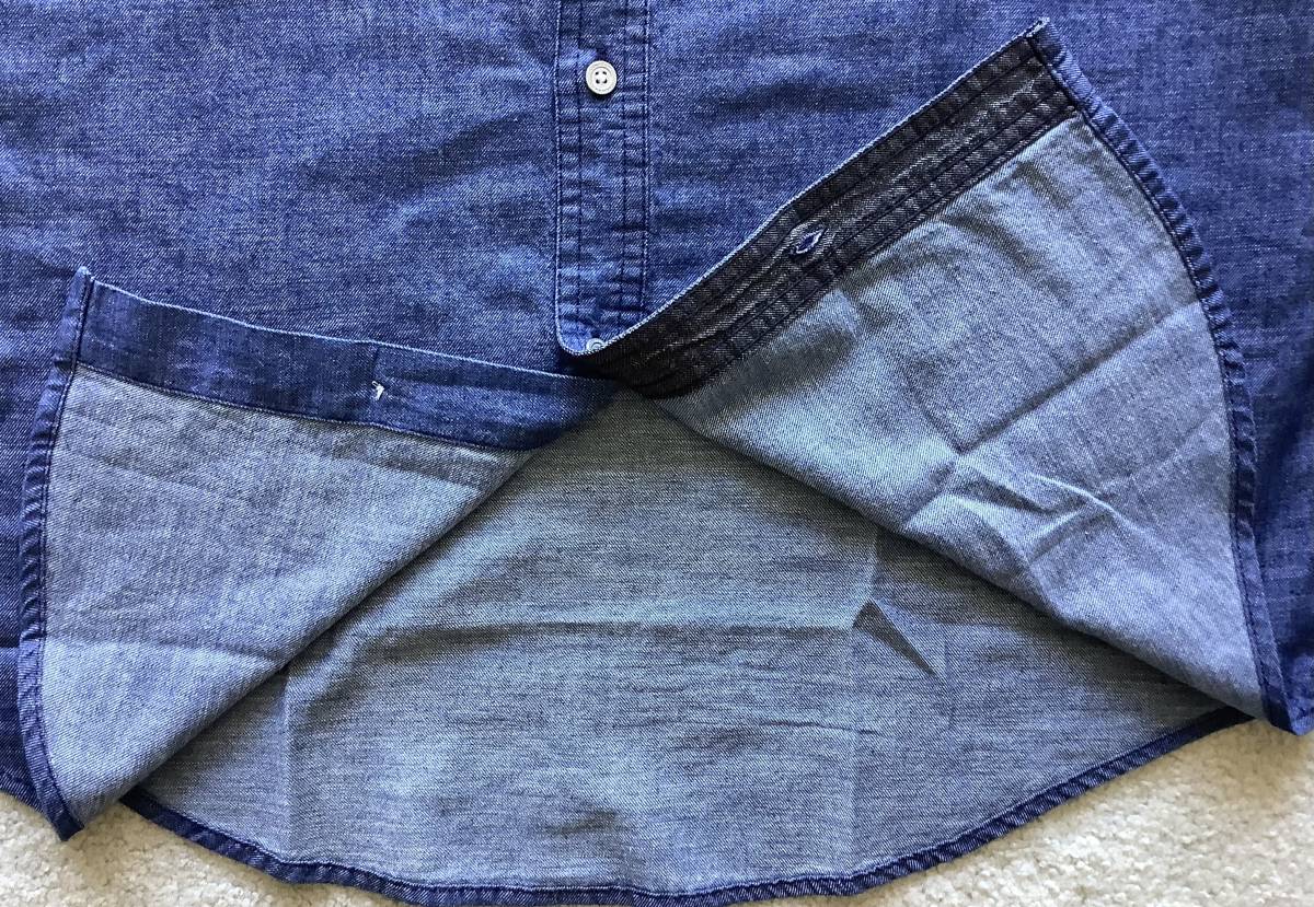 Calvin Klein新品メンズS♪ジャブジャブ洗える濃いインディゴカラー半袖シャツ_コットン素材