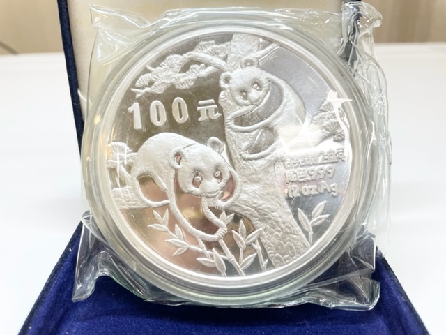 中国銀貨】超希少! 1988年 100元 パンダ銀貨 12オンス 鑑定証書付き 中国銀貨】超希少! 1988年 100元 パンダ銀貨 12オンス 鑑定証書付き