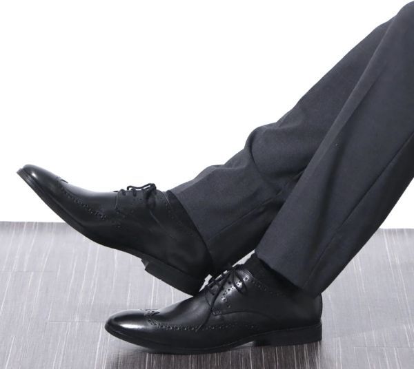  бесплатная доставка CLARKS 24.5cm оскфорд кожа черный Wing chip бизнес офис casual спортивные туфли ботинки YYY149