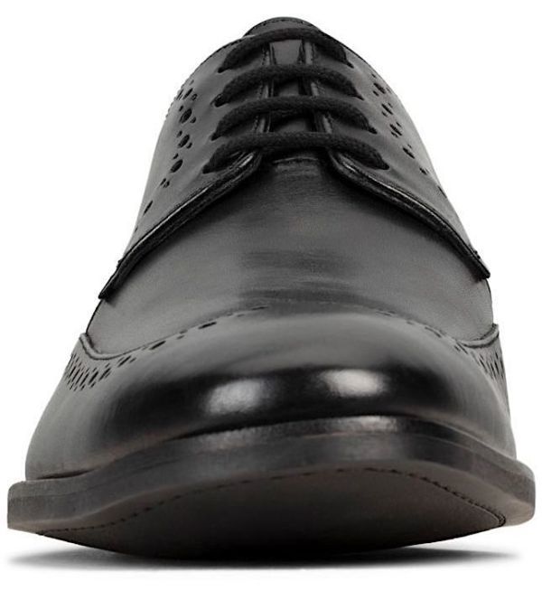  бесплатная доставка CLARKS 24.5cm оскфорд кожа черный Wing chip бизнес офис casual спортивные туфли ботинки YYY149