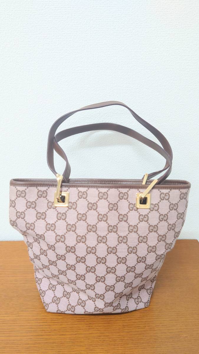 GUCCI グッチ トートバッグ ハンドバッグ GGキャンバス 革 レザー