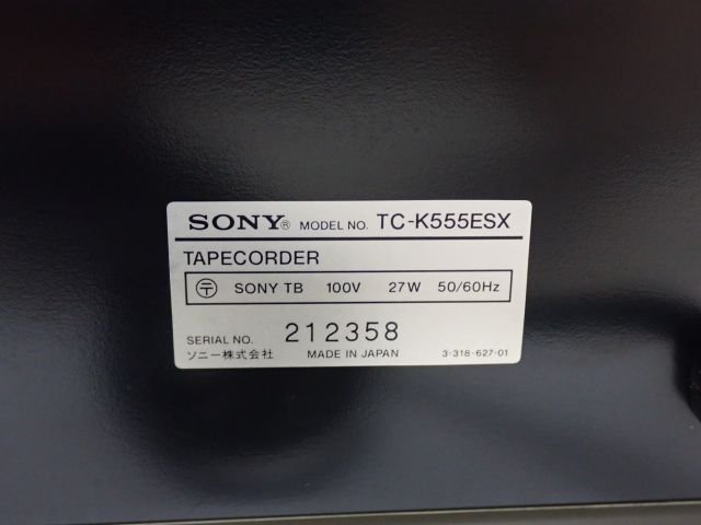 【録音・再生可/動作品】 SONY ソニー 3ヘッドシングルカセットデッキ TC-K555ESX ∬ 6668F-7_画像5