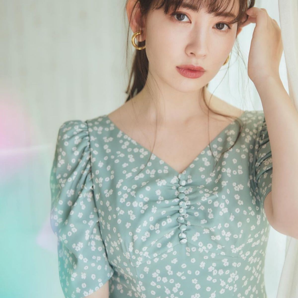 小嶋陽菜 herlipto ハーリップトゥ Lip Froral-printed Midi Dress