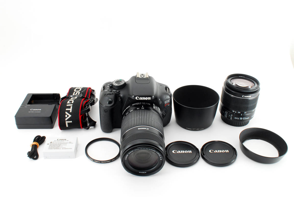 31％割引超高品質で人気の Canon キャノン EOS Kiss X5 ダブルレンズキット EF-S 55-250mm F4-5.6 ⁄  18-55mm F3.5-5.6 デジタル一眼レフカメラ ズームレンズ #6517 デジタル一眼 カメラ、光学機器  家電、AV、カメラ