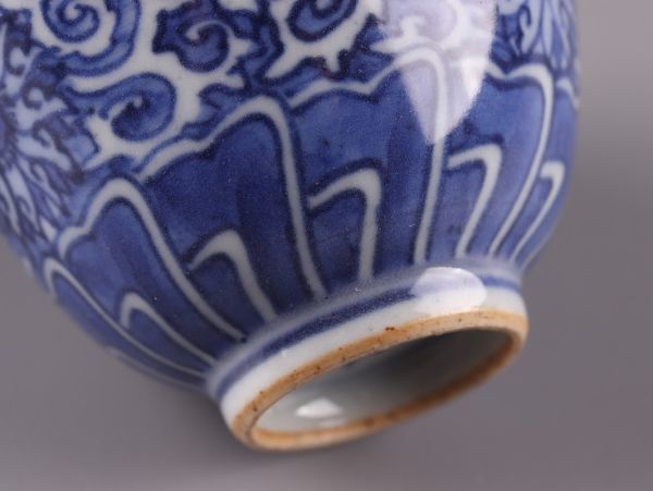 中国古玩 唐物 煎茶道具 大明成化年製 款 染付 青華 煎茶碗 五客 時代物 極上品 初だし品 4069　_画像9