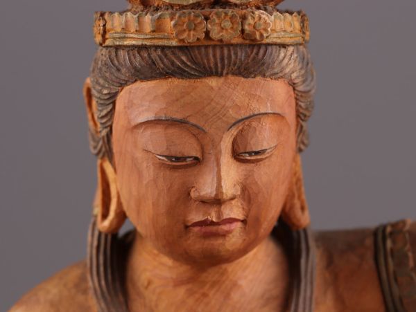 古美術 仏教美術 時代木彫 弁天像 仏像 時代物 極上品 初だし品 4142_画像5