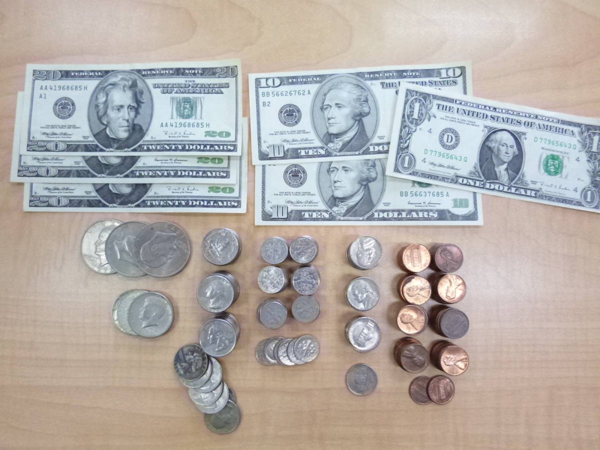 アメリカ硬貨 1ドル、25セント、10セント、5セント、1セント