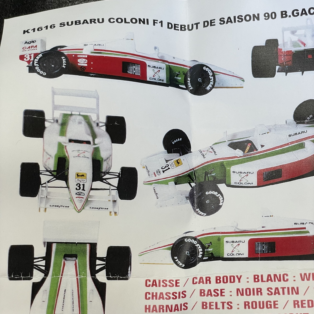 1/43 キット スバル・コローニ・C3B ( SUBARU Coloni C3B) 1990 1/43 キット スバル・コローニ・C3B ( SUBARU Coloni C3B) 1990