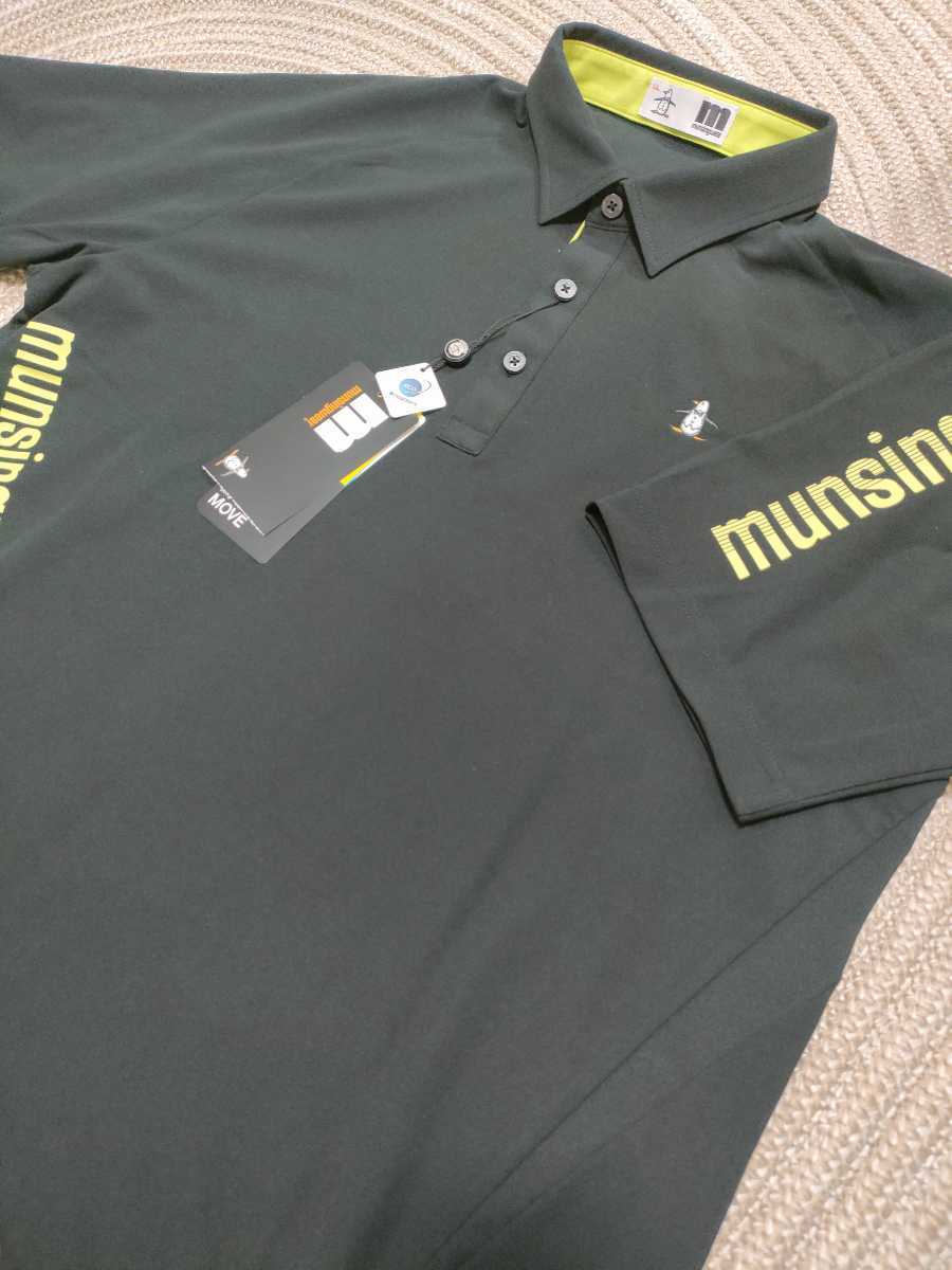 激安の ブラック LL ポロシャツ 半袖 マンシング Munsingwear 定価