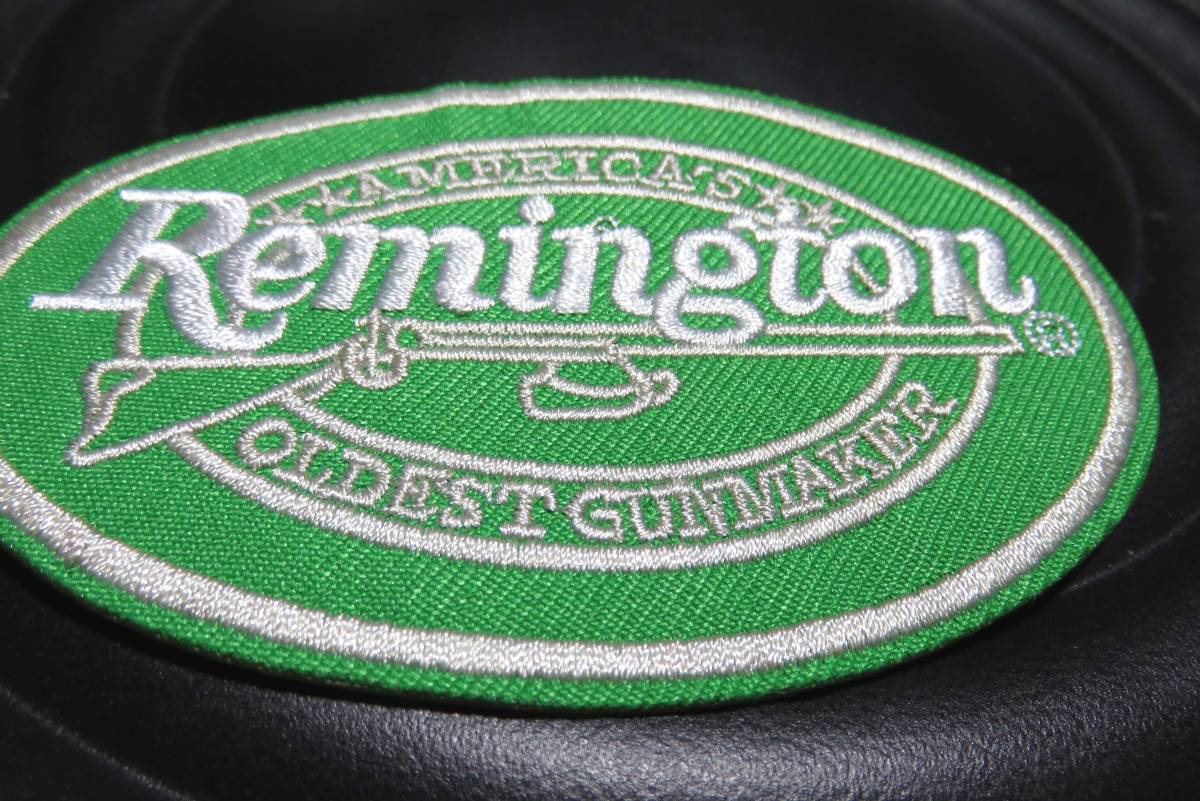 緑白RM◆新品Remington　レミントン　激シブ　刺繍ワッペン（パッチ）◆銃　USライフル　アメリカ■洋服・衣類DIY◆激シブ/スタイリッシュ