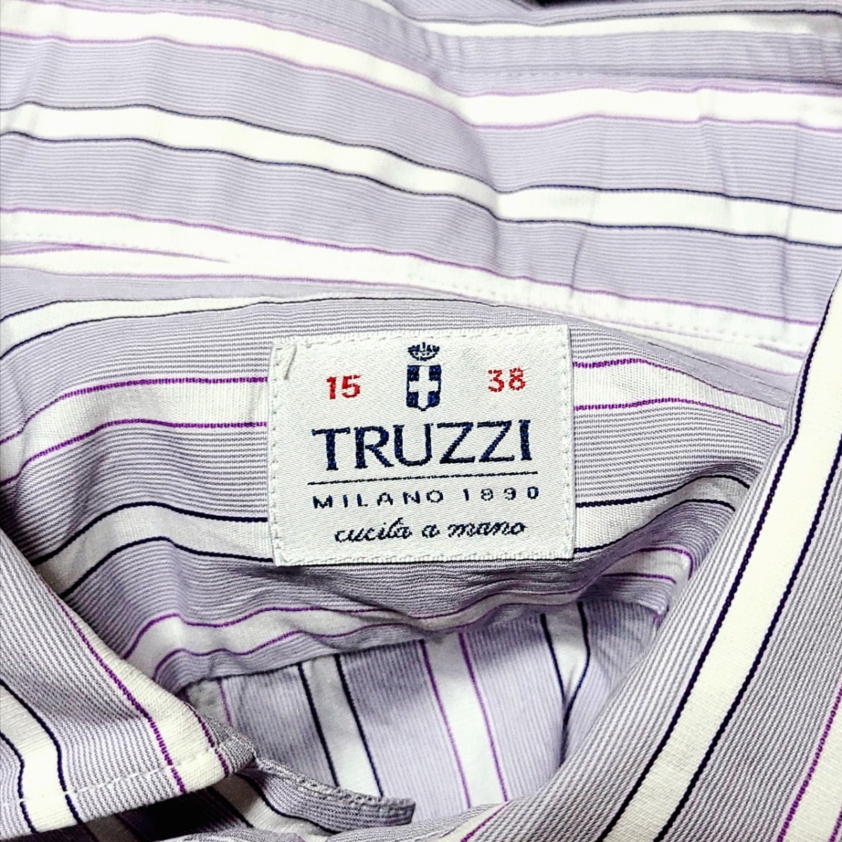 トゥルッツィ ホリゾンタルカラー ストライプシャツ[38(実寸S～M程)] 長袖