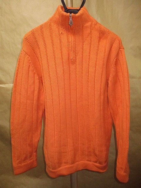 HERMES エルメス ハーフジップ ケーブルニット XL オレンジ 国内正規品