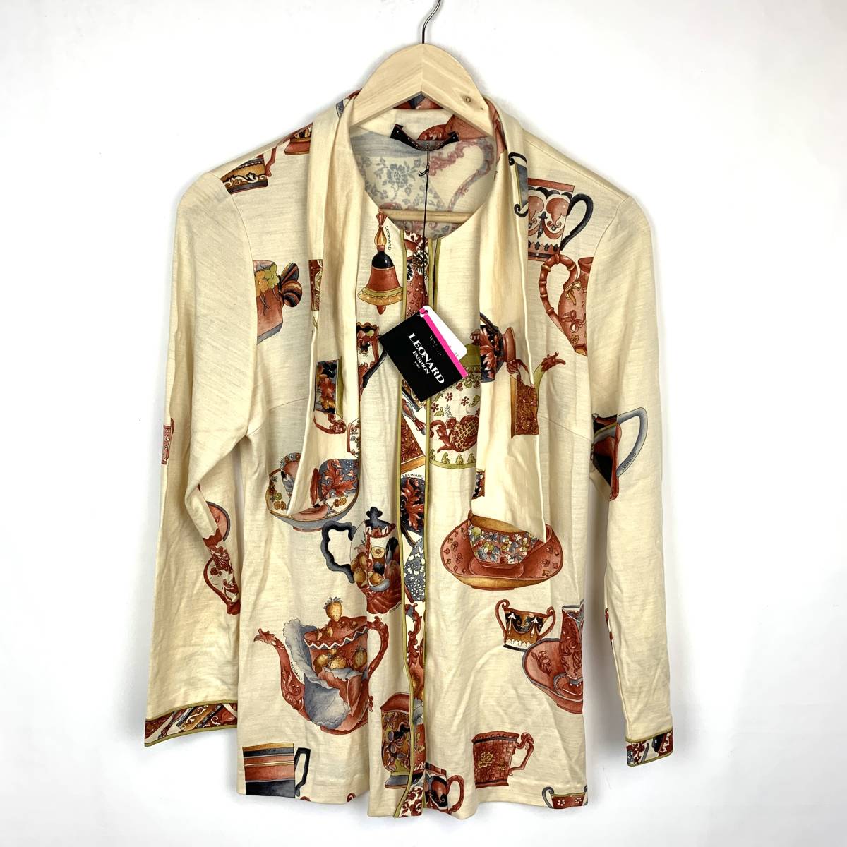 タグ付き LEONARD レオナール 総柄 シャツ 金釦 www.gastech.com.tr
