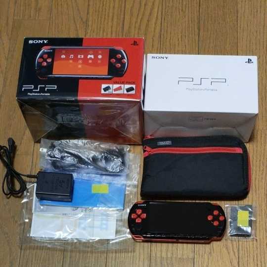 PSP-3000本体ブラック×レッド バリューパック箱説明書付き完品☆一部訳