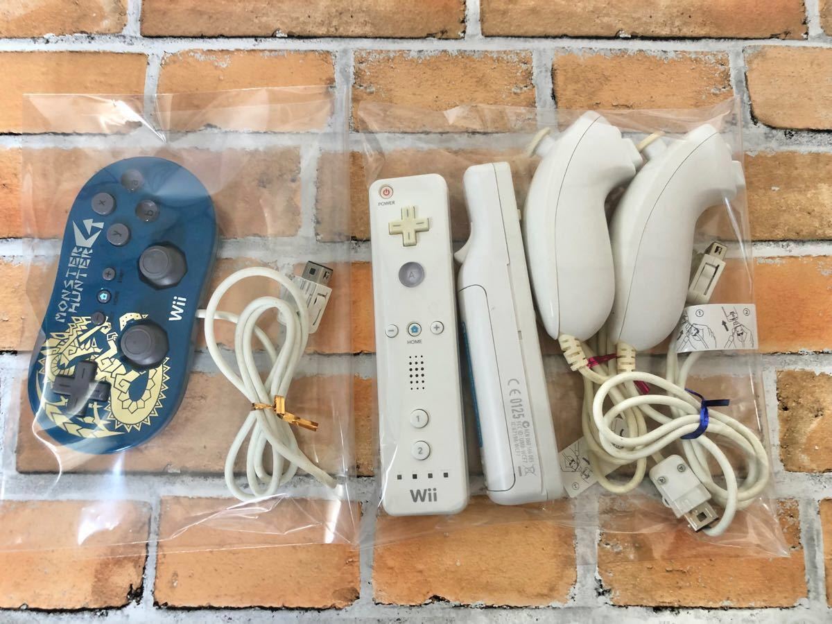 Wii 本体　ソフト　マリオパーティー　sports コントローラ　モンスターハンター　説明書