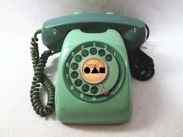 昭和レトロ ダイヤル式 緑 電話 600-A2 77,6】日本電信電話公社