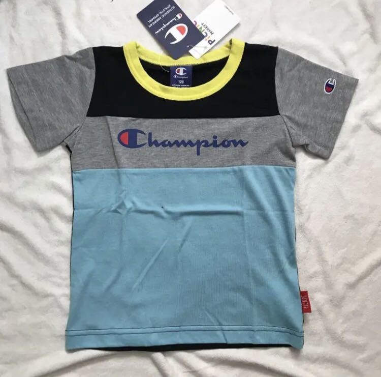 HOT BISCUITS チャンピオン×PICNIC Tシャツ 120 キッズ Champion 半袖Tシャツ ミキハウス ブルー｜PayPayフリマ