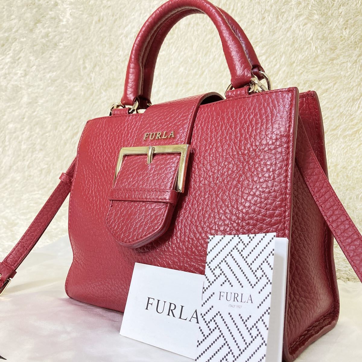 FURLA フルラ ボストンバッグ キャメル ショルダー付き - ショルダーバッグ