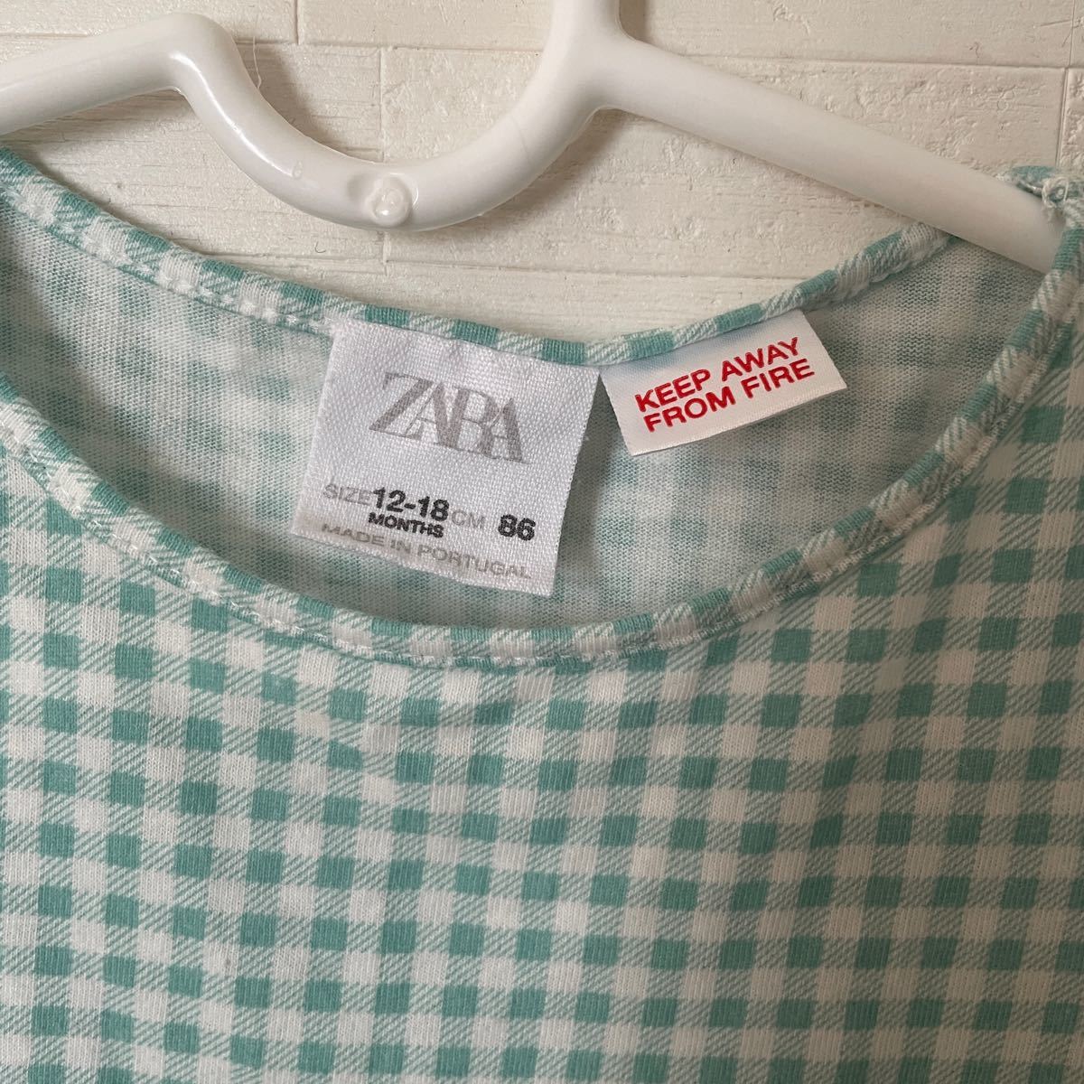 ZARA baby ザラベビーギンガムチェック Tシャツ トップス 12-18m 86cm 半袖Tシャツ｜PayPayフリマ