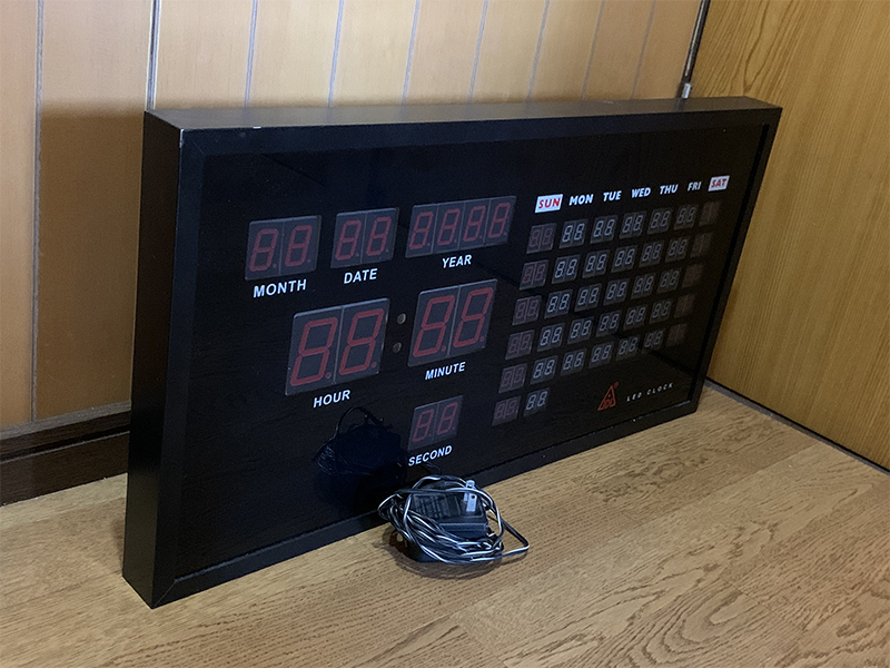 【希少レア廃盤】JDL LED CLOCK LED壁掛け時計 デジタルクロック カレンダー インテリア LED時計 デジタルカレンダー 入手困難