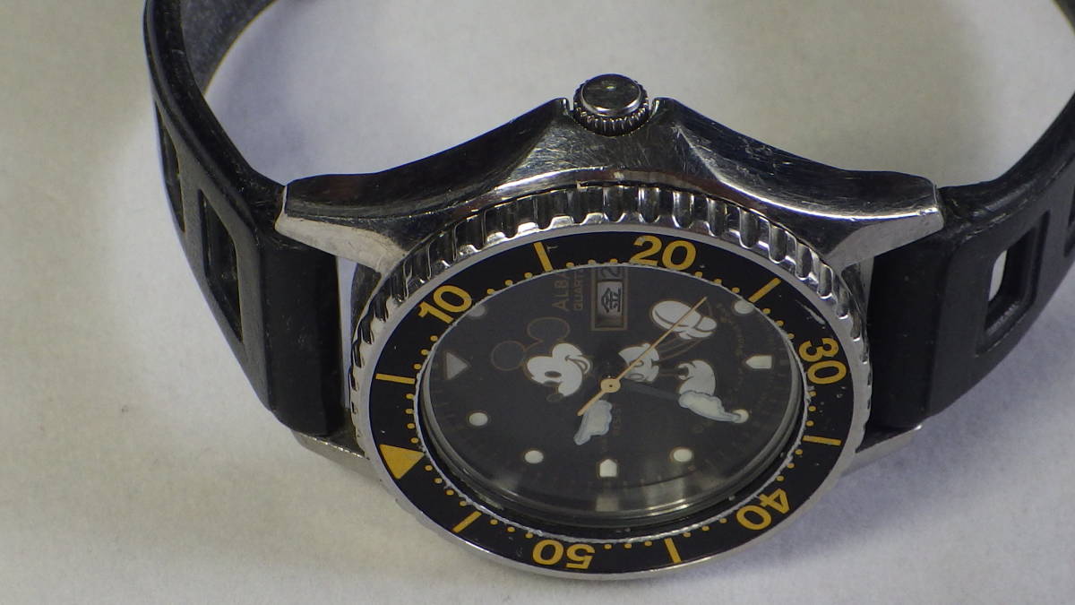 セイコー☆アルバ☆ミッキーマウス☆ダイバー☆v243-0060☆時計☆レディース 希少☆SEIKO セイコー ALBA アルバ ダイバー100M 【ミッキー