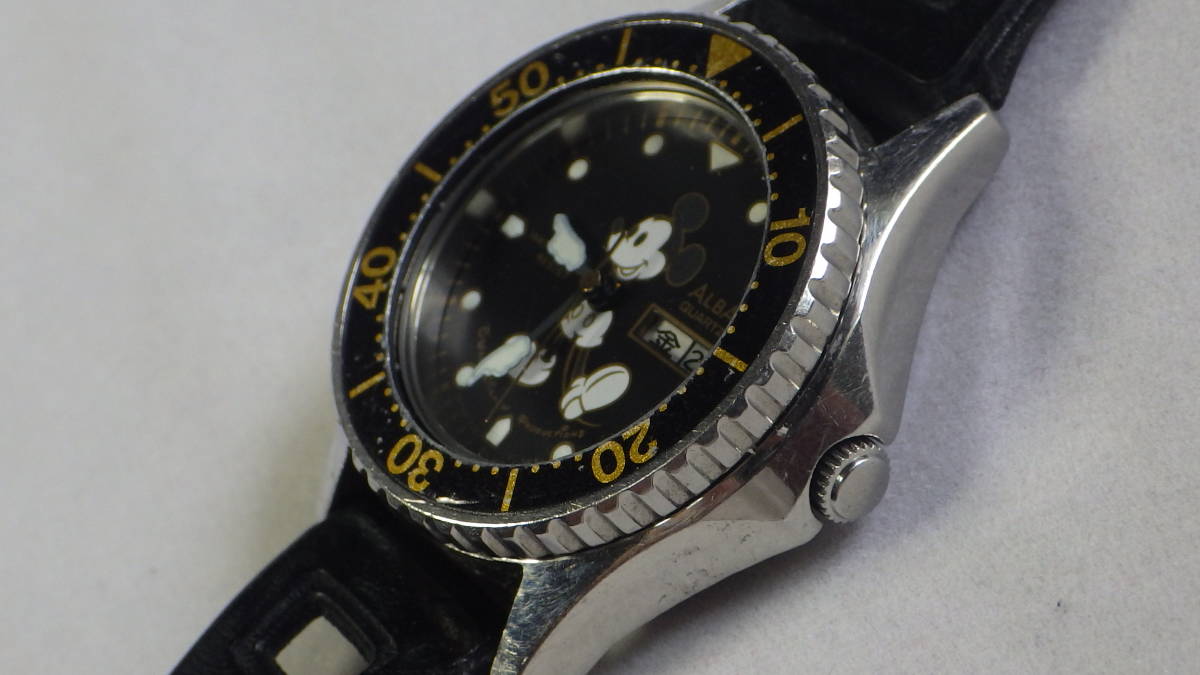 セイコー☆アルバ☆ミッキーマウス☆ダイバー☆v243-0060☆時計☆レディース 希少☆SEIKO セイコー ALBA アルバ ダイバー100M 【ミッキー