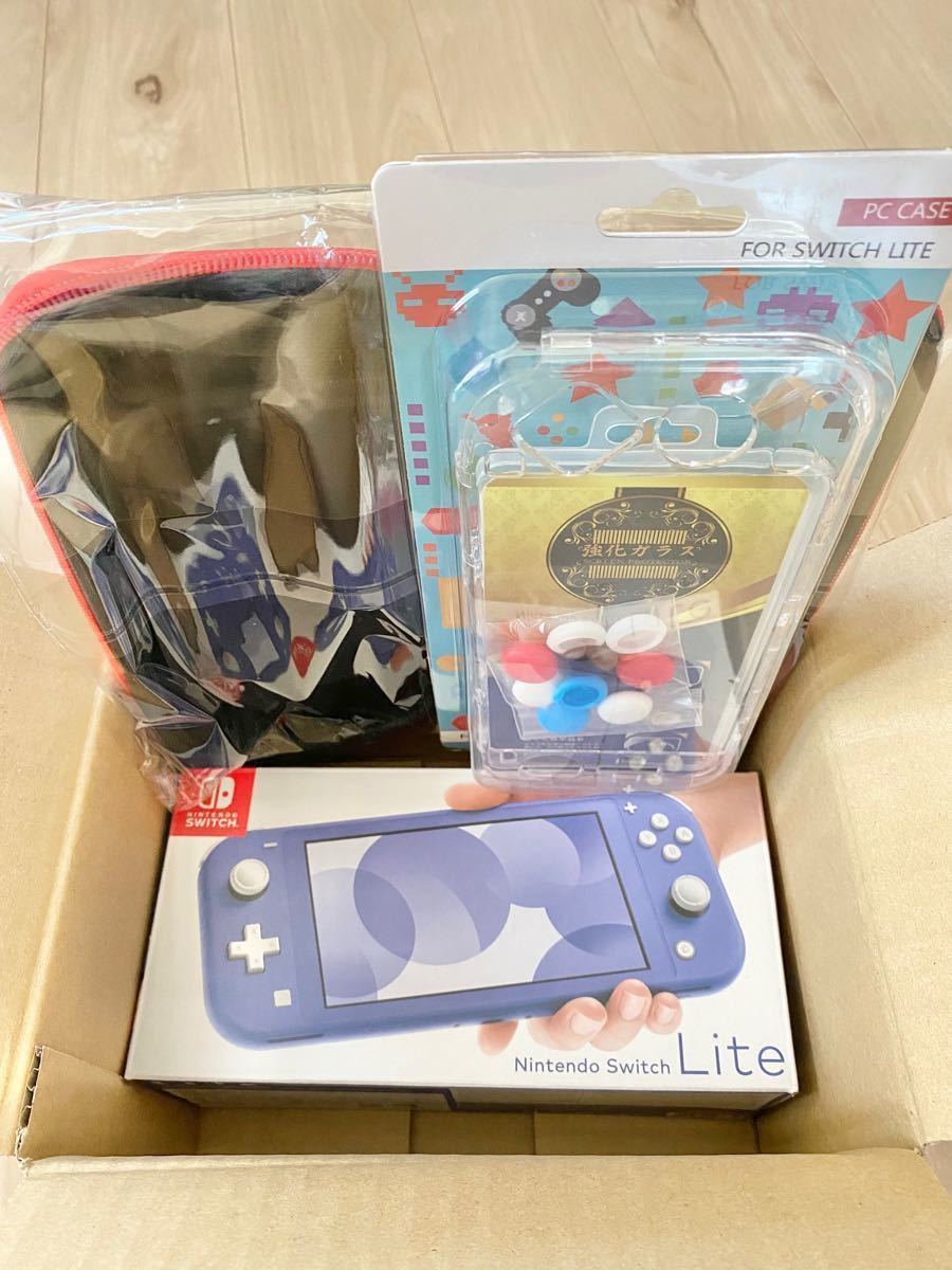 未開封新品】Nintendo Switch Lite ブルー 本体セット 全面ケース