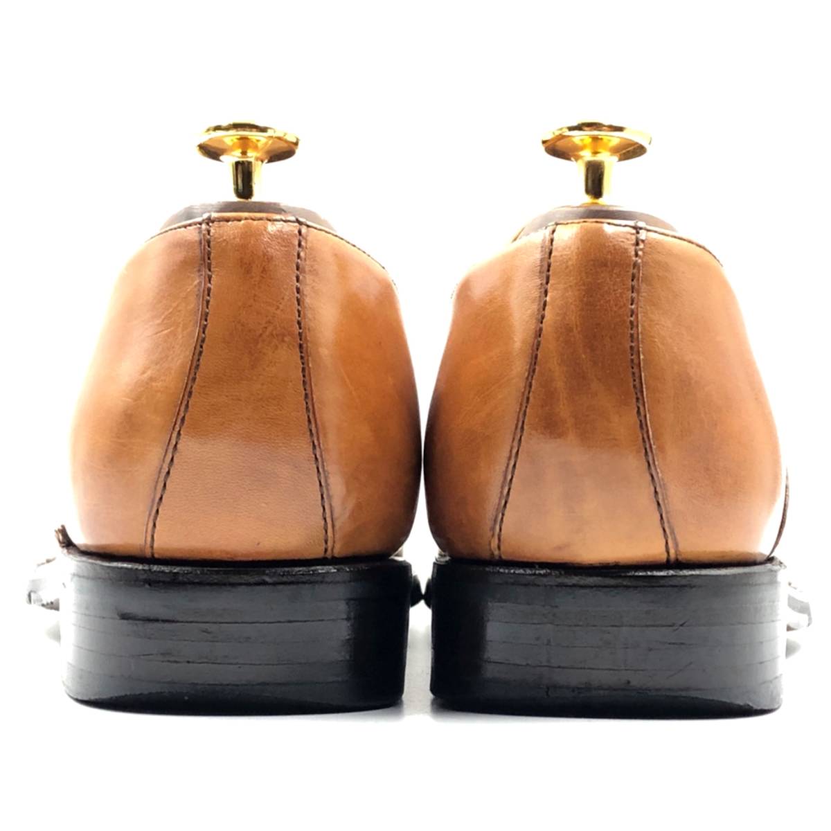 即決 Berwick バーウィック 25.5cm 40.5 2428 メンズ レザーシューズ ストレートチップ 内羽根 茶 ブラウン 革靴 皮靴 ビジネスシューズ