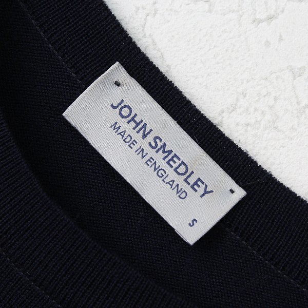 JOHN SMEDLEY ジョンスメドレー メリノウール ニットプルオーバー S/ネイビー【2400012817814】_画像5