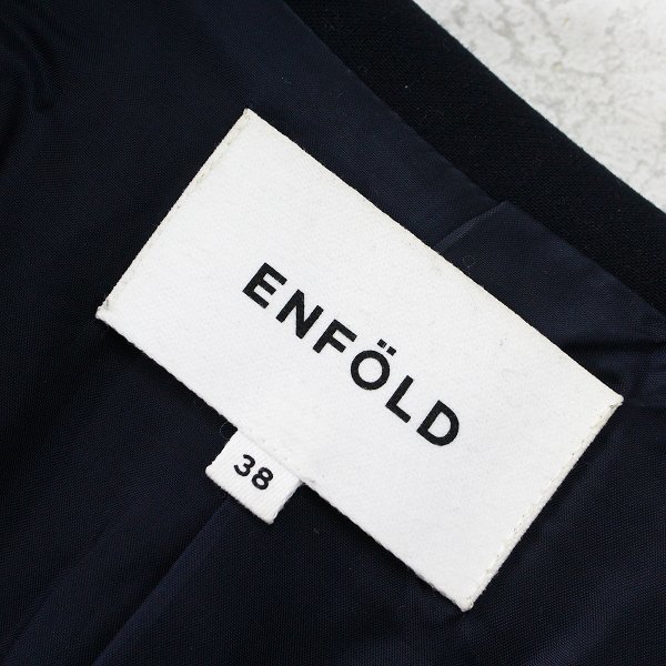 2018SS ENFOLD エンフォルド ポリエステル チェスターコート 38/ネイビー【2400012778832】_画像10