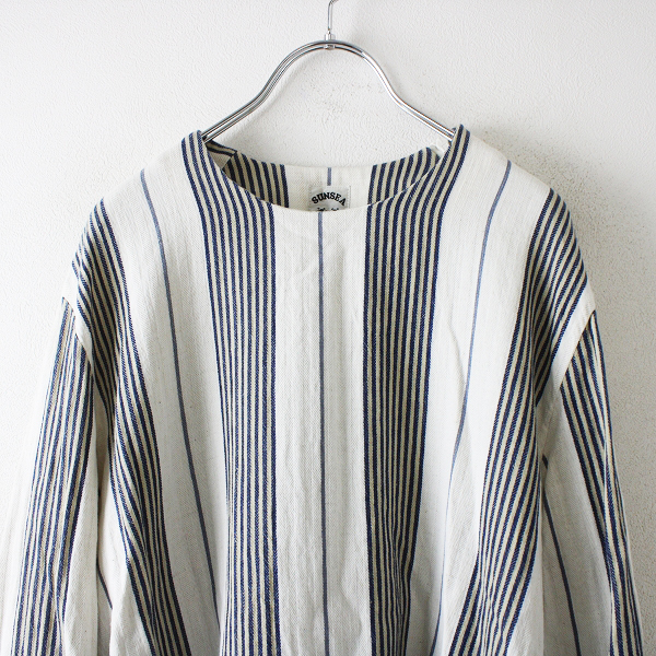  beautiful goods 2016AW SUNSEA sun si-Bed Stripes Pull Over bed stripe pull over 2/kinali herringbone men's [2400012570153]