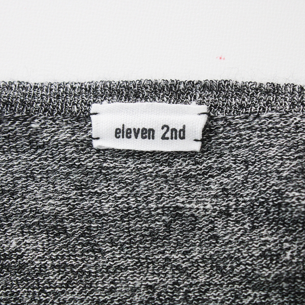 美品 定価2.4万 2021SS eleven 2nd イレブンセカンド Fine Linen Wool Jumper with Pocket リネンウールニット M/グレー【2400012598195】_画像5