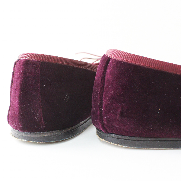 Spick and Span Spick & Span SPELTA OLGA bell bed ballet shoes 37/ wine purple velour 23.5cm[2400012355347]