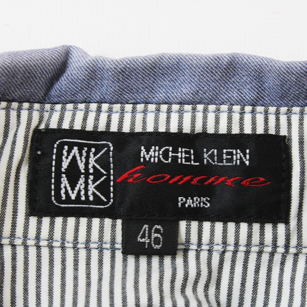 MICHEL KLEIN HOMME ミッシェルクラン オム コットン七分袖シャツ 46/ブルー トップス【2400012612488】_画像5