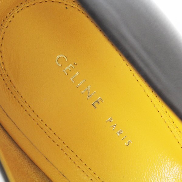 ■CELINE セリーヌ pump 90 petal heel kidskin ペタルヒール レザー パンプス 38/-ブラック 黒 靴 クツ シューズ 2017【2400011437716】_画像9