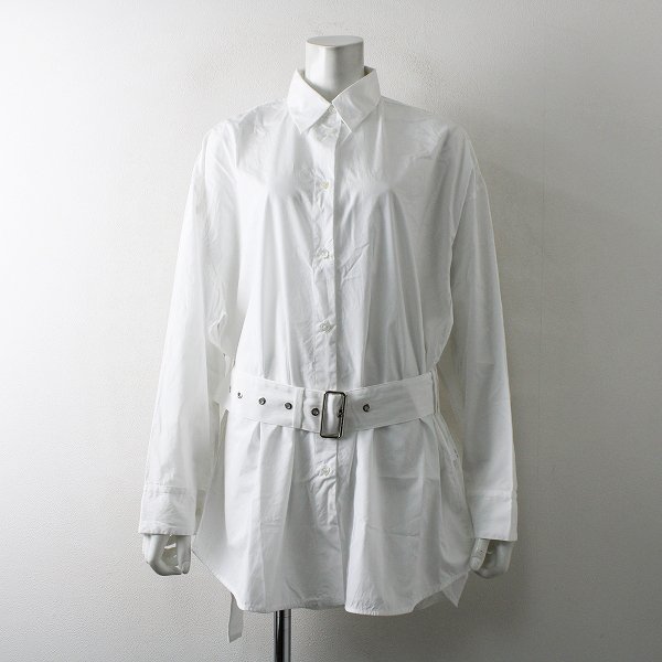 定価4.2万 2021SS AP STUDIO エーピーストゥディオ CINOH チノ ポンチョシャツ 38/-ホワイト【2400012285712】-.