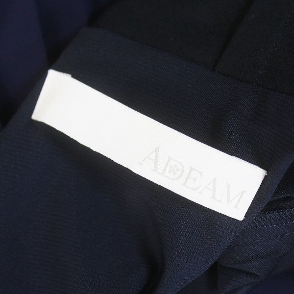 ADEAM アディアム ロング ワンピース シフォン プリーツ ブラック 黒