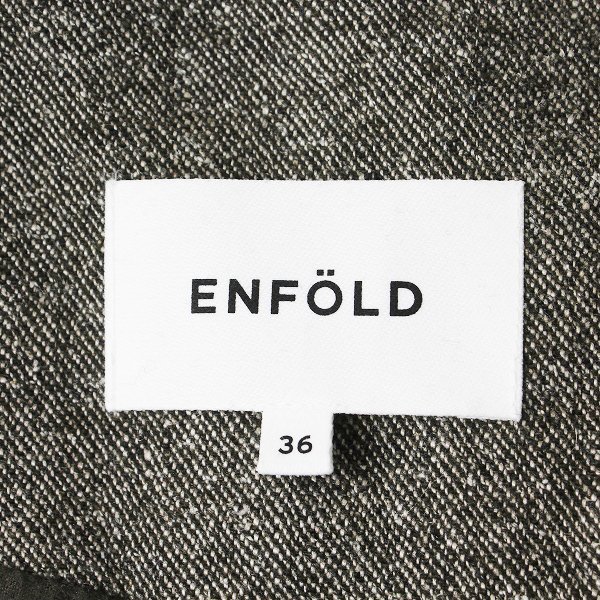 2018AW ENFOLD エンフォルド コットンリネンシルク 300BA230-0700 ウールリネン オーバーコート 36/-カーキ系【2400012125742】_画像7