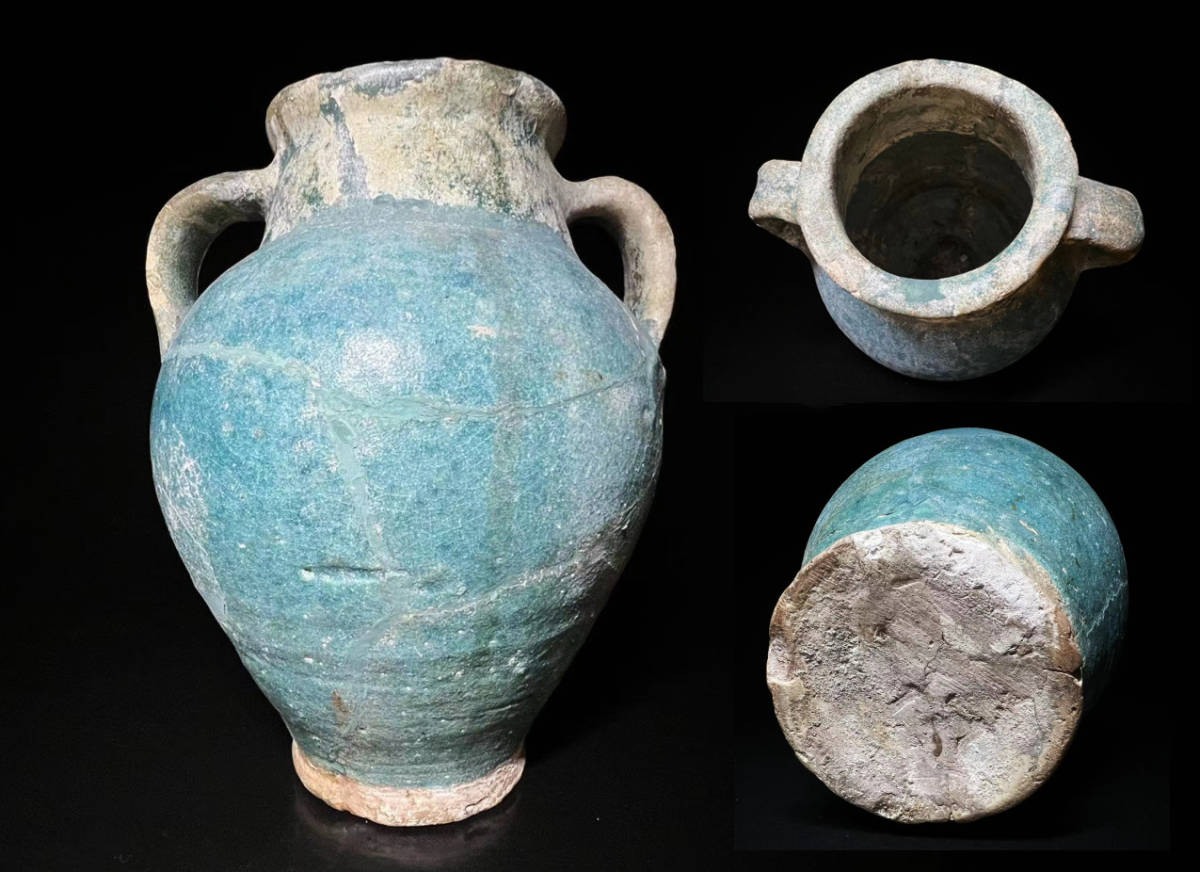 瑞】ペルシャ青釉耳付壺 陶器 遺跡発掘品 | kusawestern.co.ke