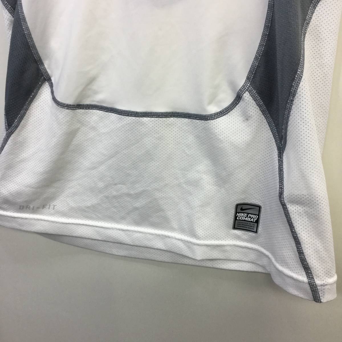 NIKE PRO COMBAT ナイキプロ 半袖 コンプレッションシャツ ホワイト Mサイズ