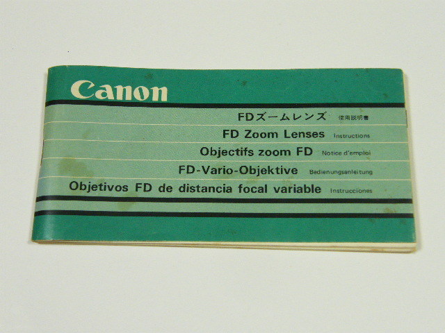 * Canon Canon FD zoom lens use instructions B160