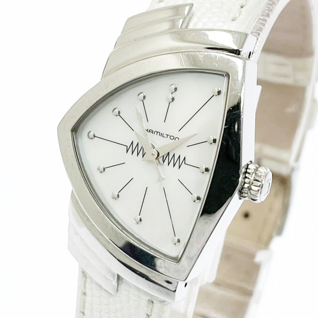 美品】 HAMILTON ハミルトン H242112 ベンチュラ SS/革ベルト シェル